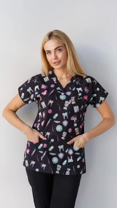 Print ženska bluza - Medical crna my medical house