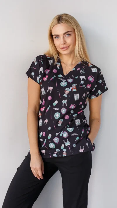 Print ženska bluza - Medical crna my medical house